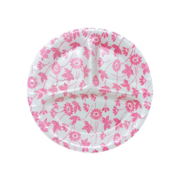 [REF33] SET PLAIN PLATE ROUND CRE-G FLOWER